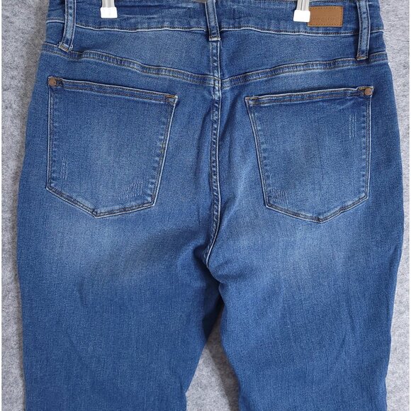 JUDY BLUE 16W Flare Fit High Waist Jeans JB88172 Medium Wash Lightly Distressed - Picture 9 of 13